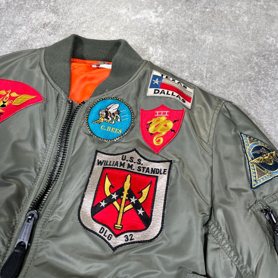 AVIREX MA-1 TOP GUN ワッペン　M カーキ　フライトジャケット