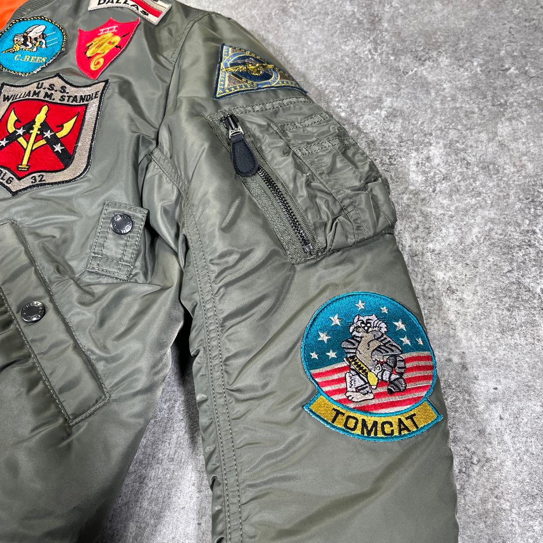 AVIREX MA-1 TOP GUN ワッペン　M カーキ　フライトジャケット