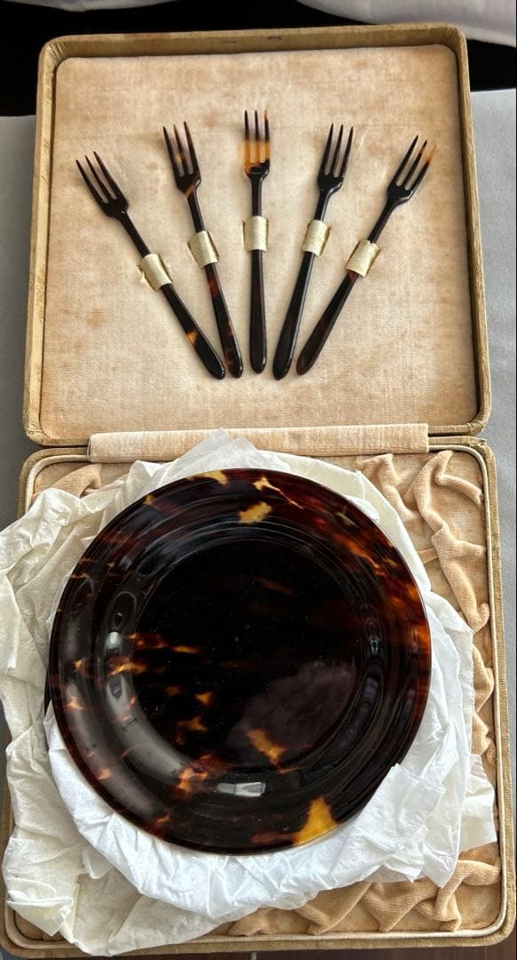 時代鼈甲皿とヒメフォーク５枚セット