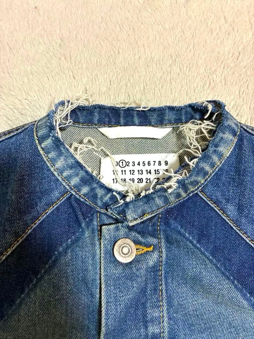 【美品】Maison Margielaノーカラーデニムジャケット