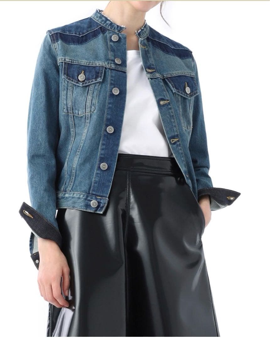 【美品】Maison Margielaノーカラーデニムジャケット