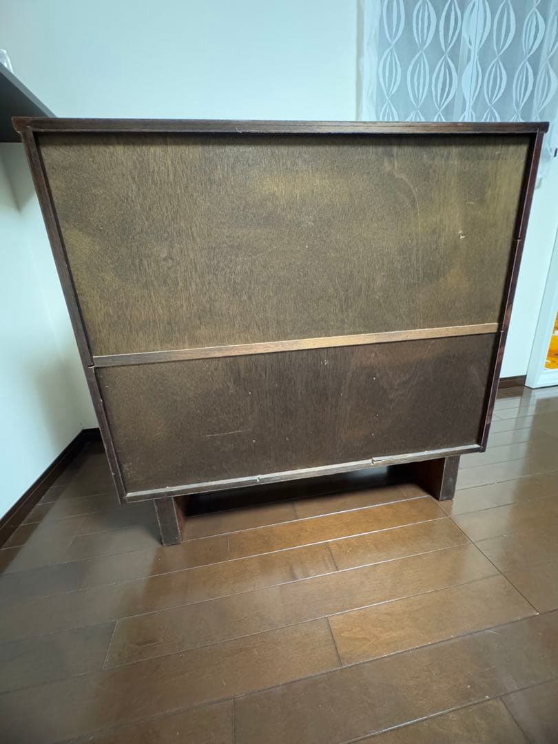 木製 ガラス扉収納キャビネット 中型