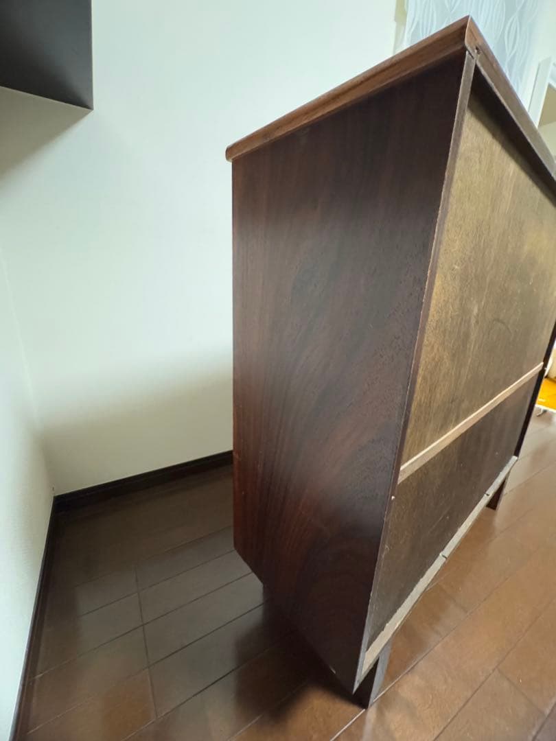 木製 ガラス扉収納キャビネット 中型