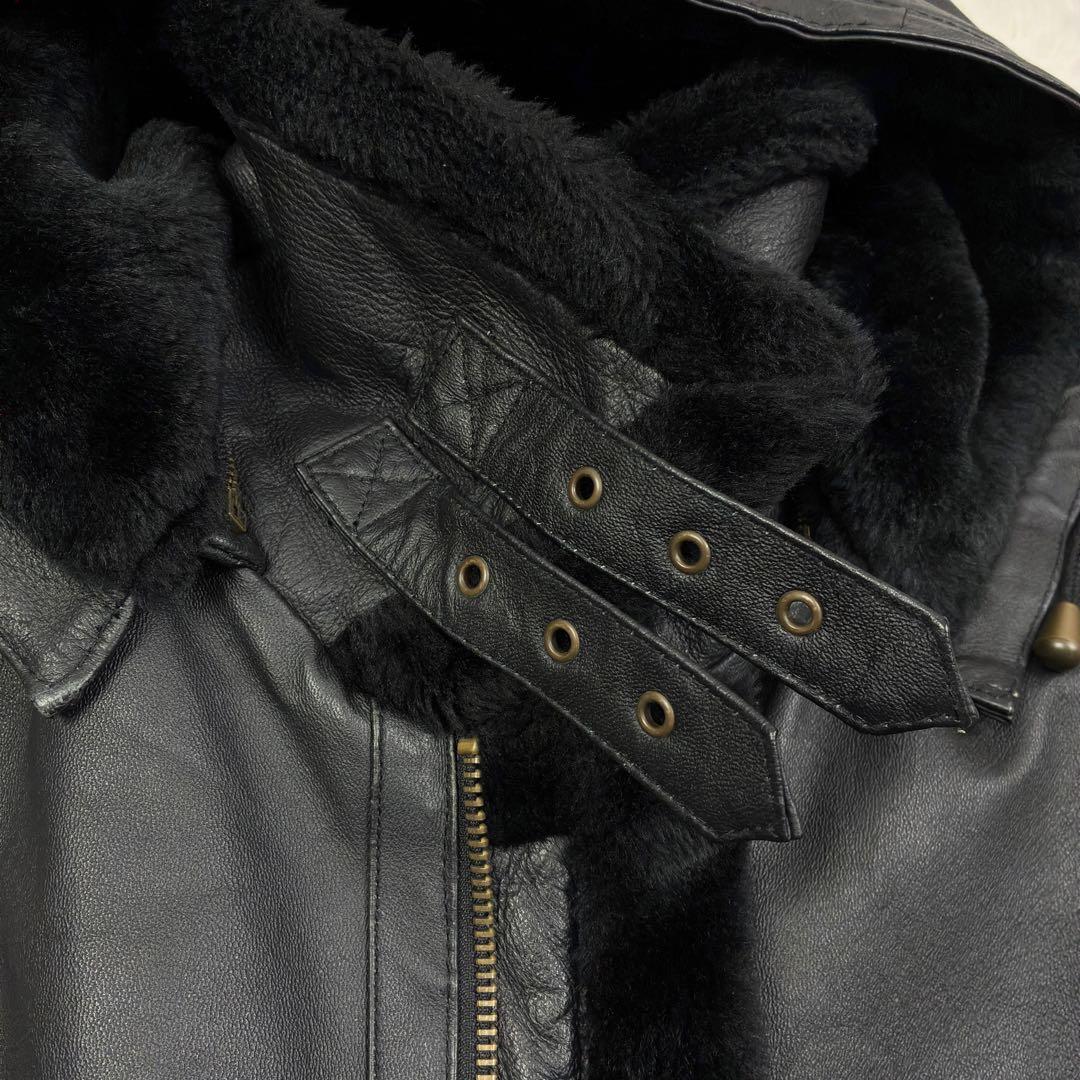 美品　ワイルダ　本革　B-3フライトジャケット　フーディー　2WAY　2XL