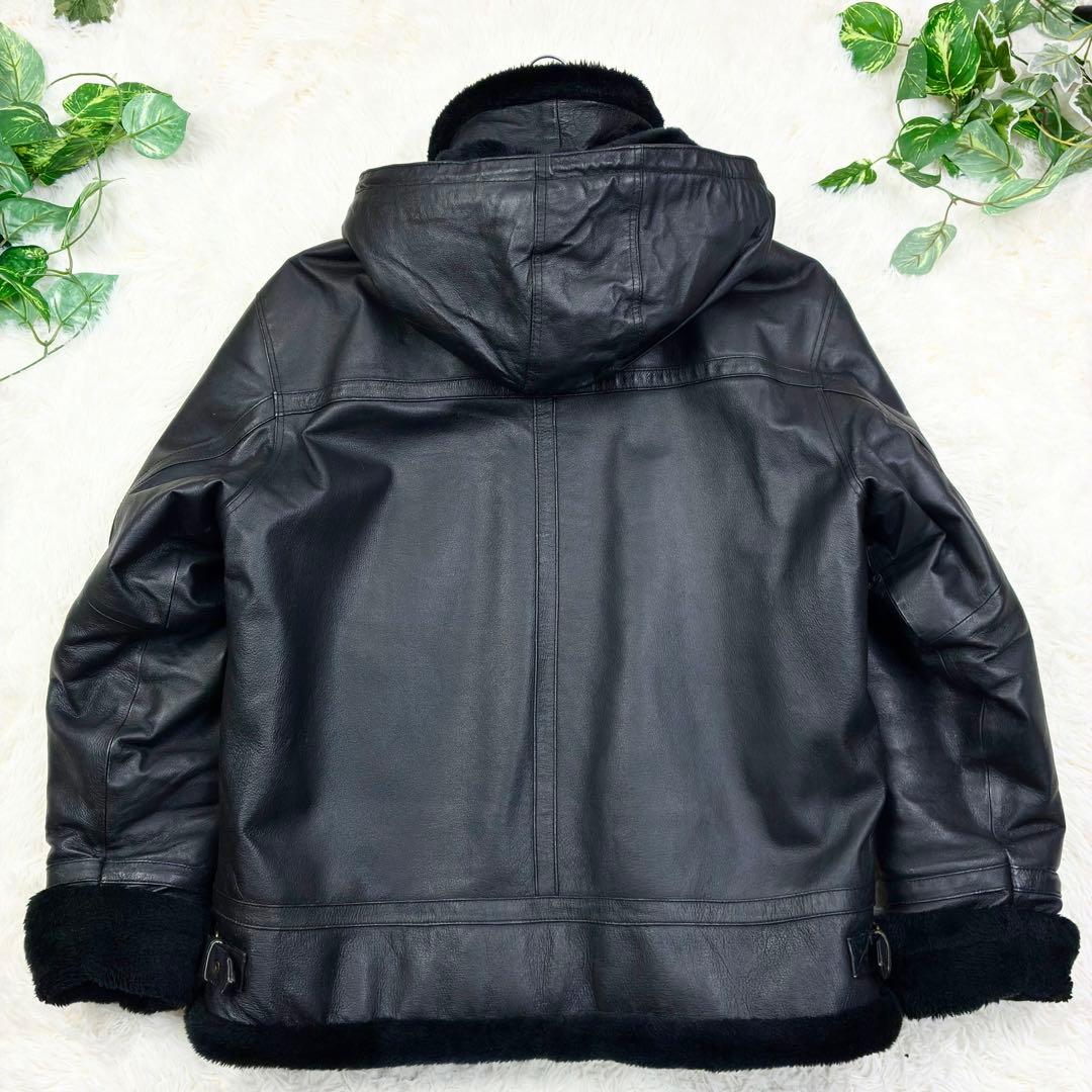 美品　ワイルダ　本革　B-3フライトジャケット　フーディー　2WAY　2XL