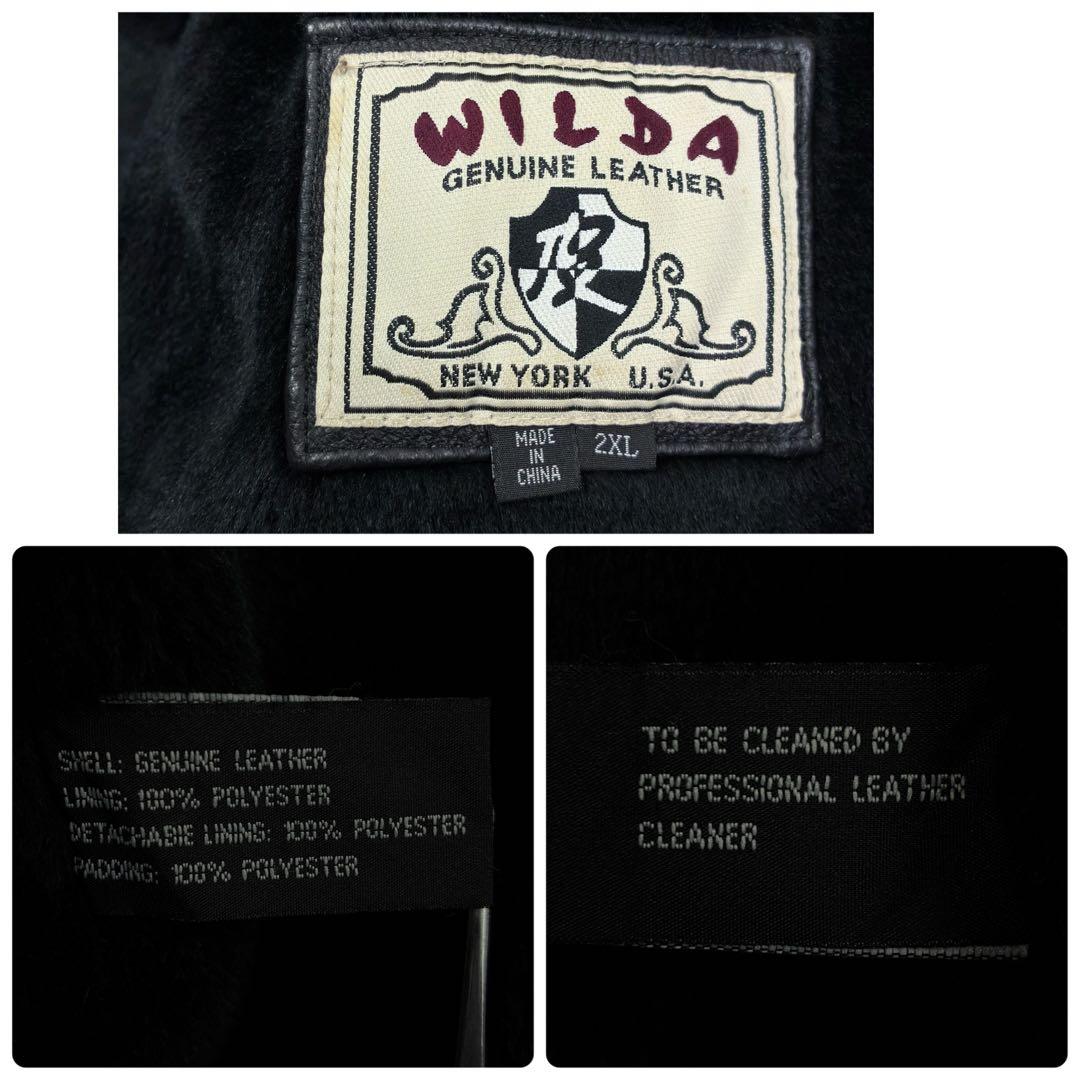 美品　ワイルダ　本革　B-3フライトジャケット　フーディー　2WAY　2XL