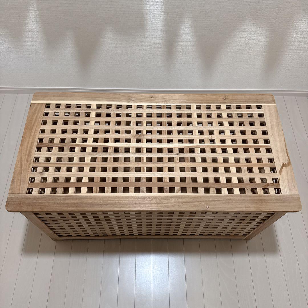 IKEA イケア　HOL ホール　テーブル 収納付き, アカシア材, 98x50