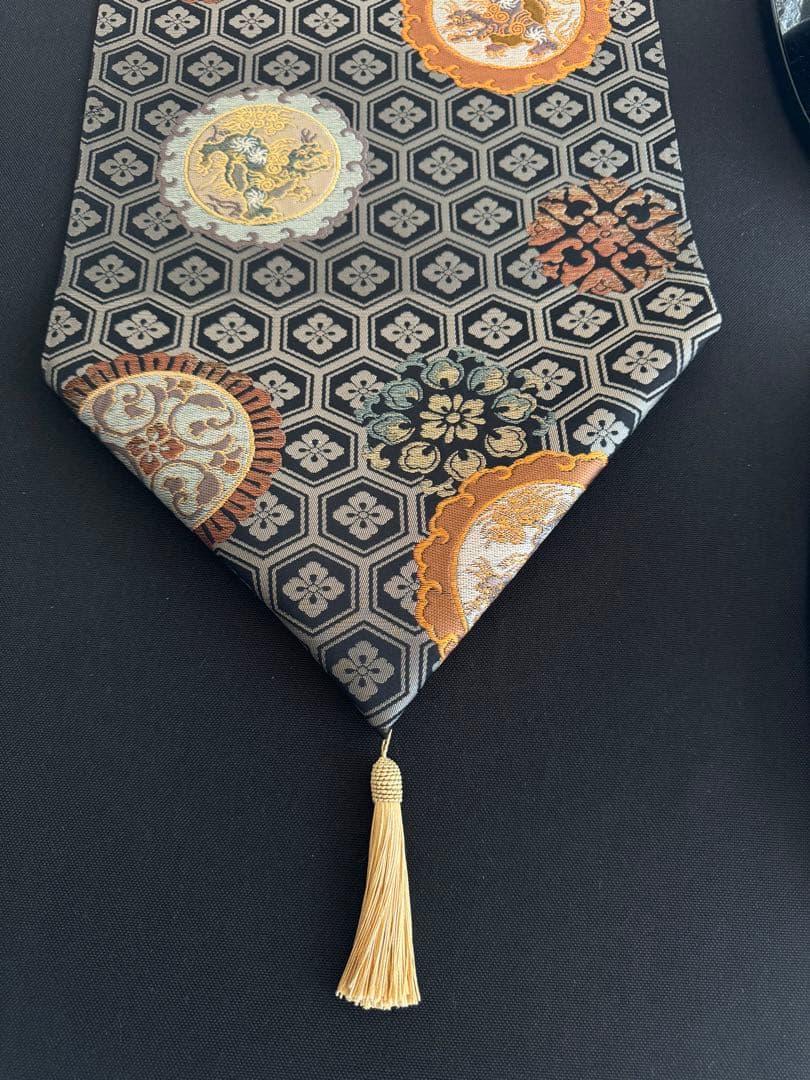 専用◼︎C1128高級袋帯 正絹 絵皿文 亀甲花菱文 テーブルランナー〜280cm