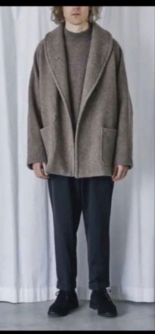 comoli ヤクウール　ショールカラーコート