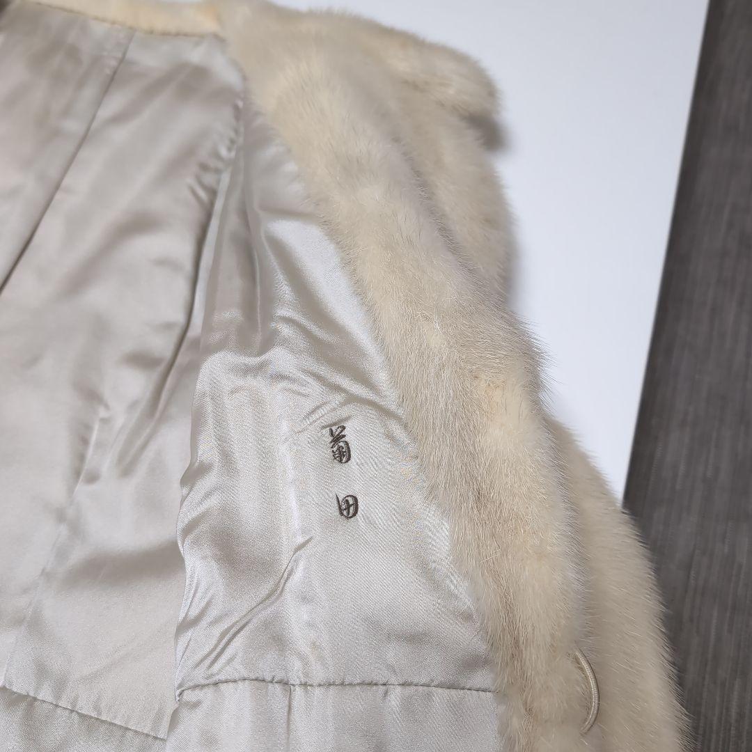 ミンク 毛皮 ホワイトミンク クロスミンク ハーフコート リアルファー　9