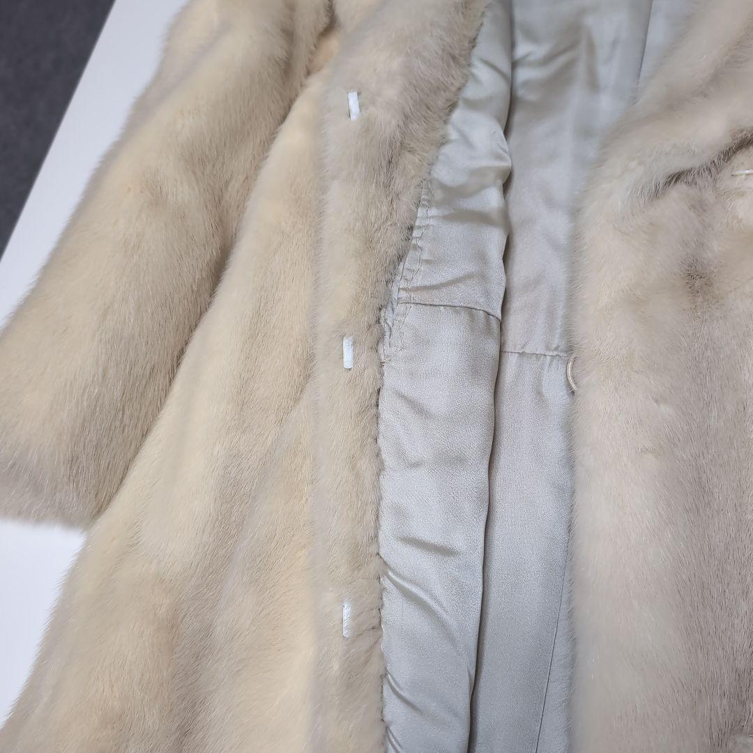 ミンク 毛皮 ホワイトミンク クロスミンク ハーフコート リアルファー　9