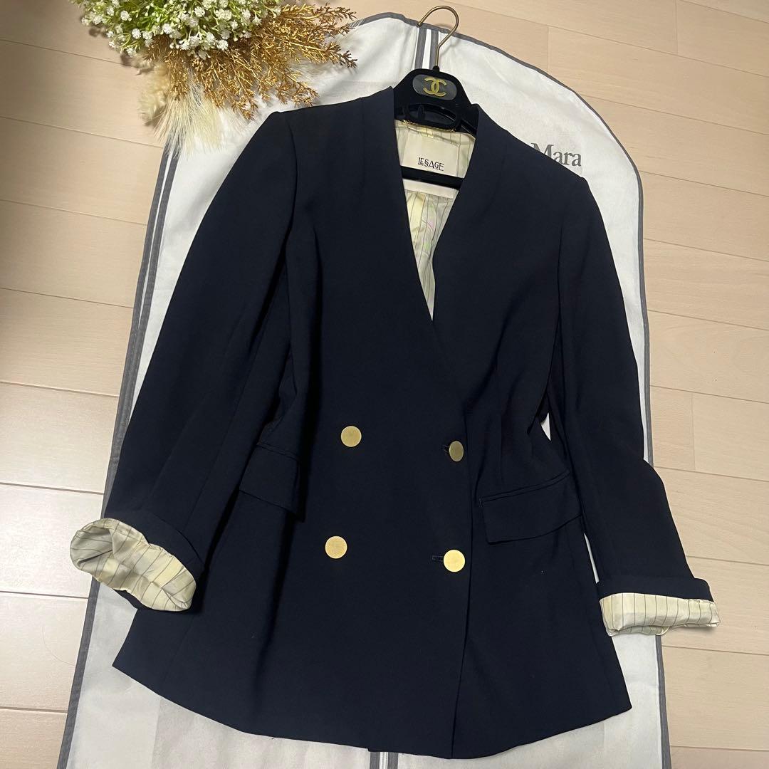 2023FW♡ジャーナルスタンダードレサージュ　ノーカラー金釦ジャケット　日本製