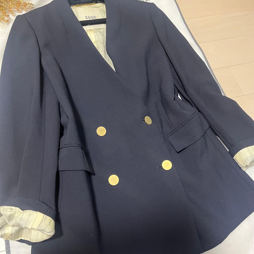 2023FW♡ジャーナルスタンダードレサージュ　ノーカラー金釦ジャケット　日本製