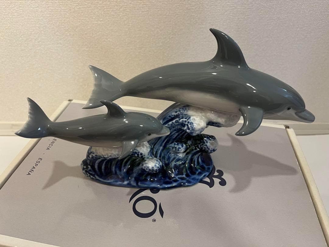 【美品】リヤドロ　イルカの親子　LIADRO