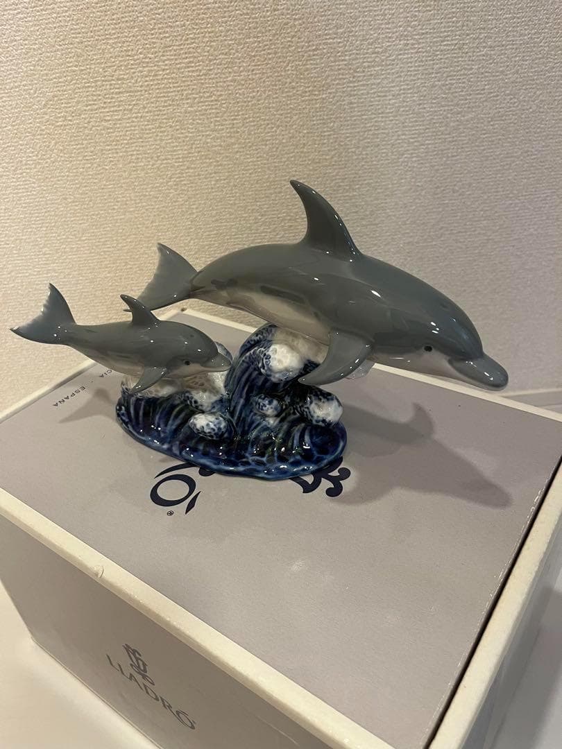 【美品】リヤドロ　イルカの親子　LIADRO