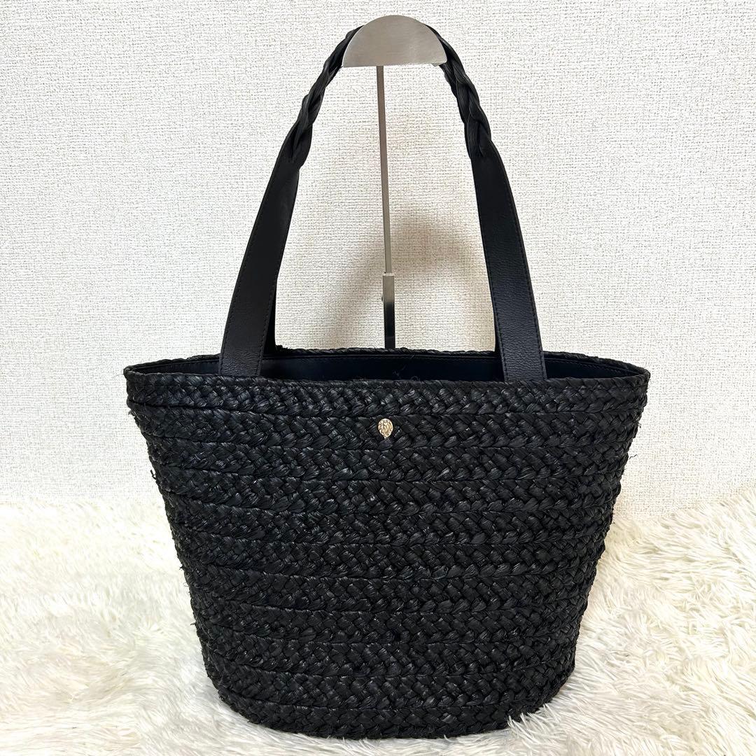【極美品】HELEN KAMINSKI ラフィア×レザー 肩掛け かごバッグ