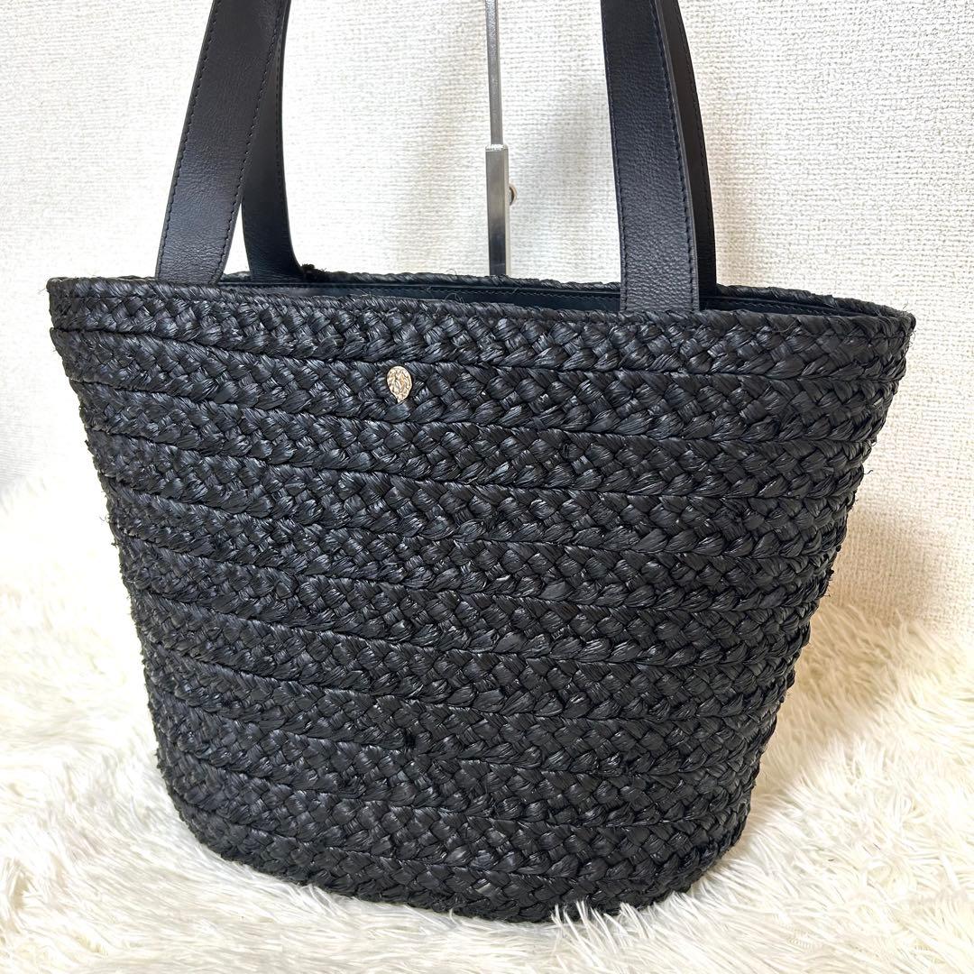 【極美品】HELEN KAMINSKI ラフィア×レザー 肩掛け かごバッグ