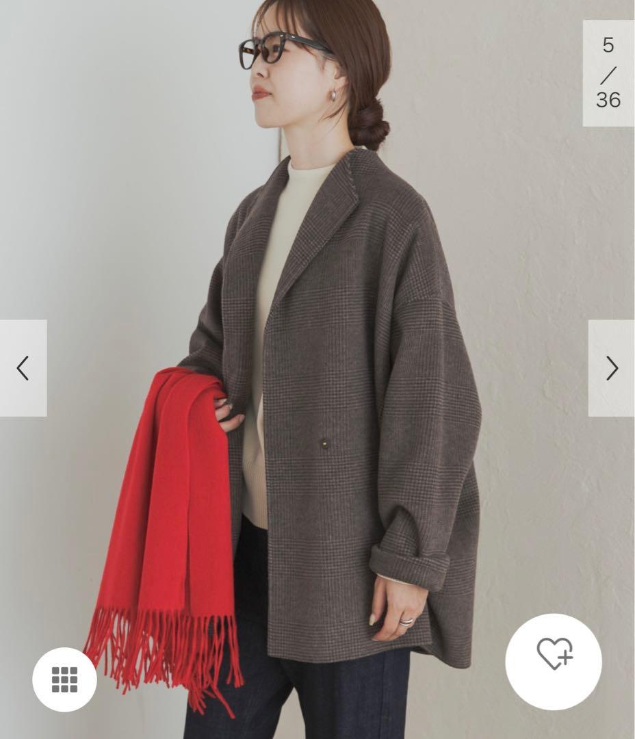 新品タグ付◆ BROWNCHECK DOORS ウールリバーミドルガウンコート