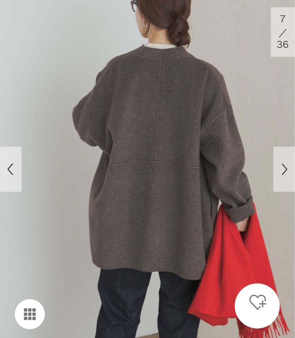 新品タグ付◆ BROWNCHECK DOORS ウールリバーミドルガウンコート