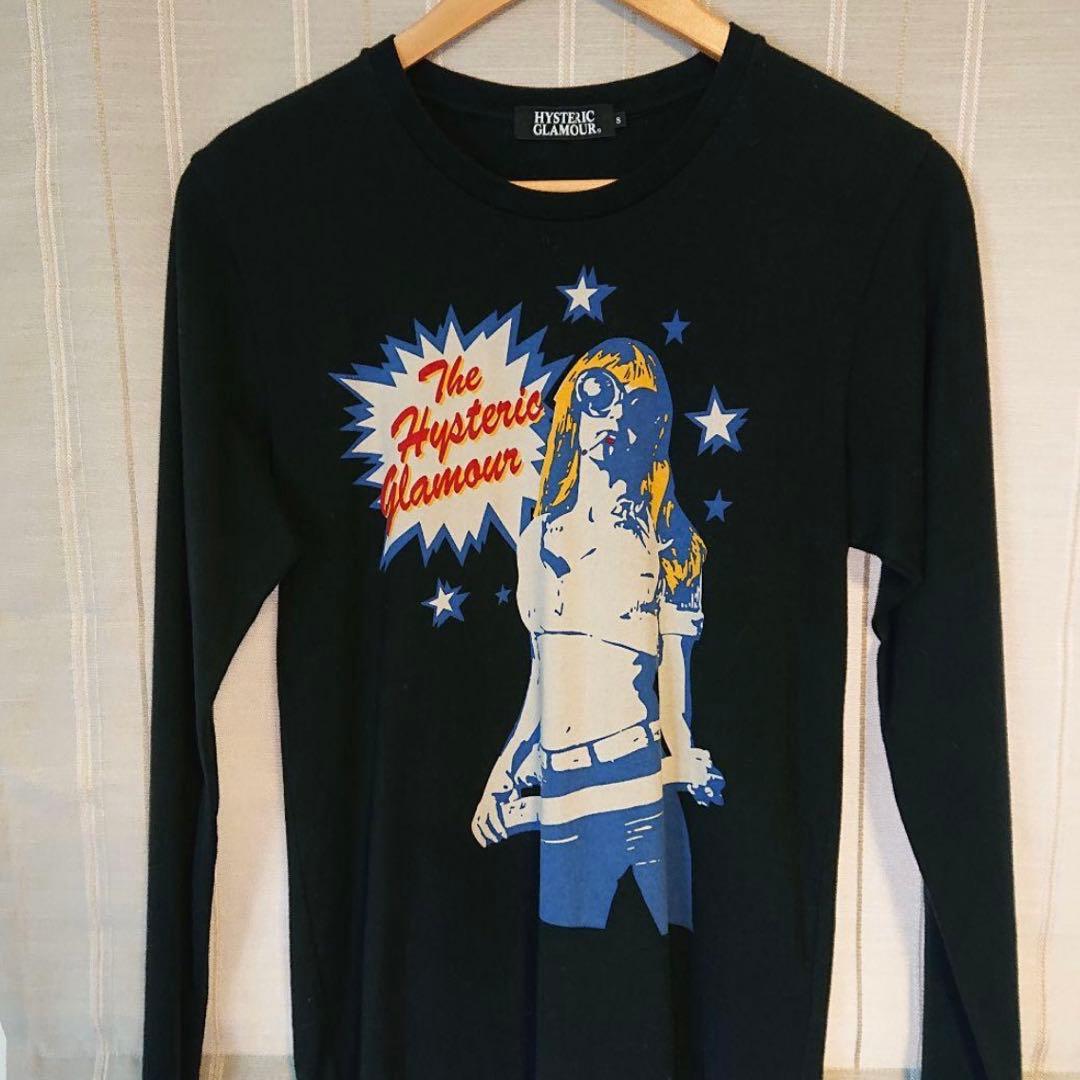 ヒステリックグラマー ロンT メンズ　S　ガールプリント　黒