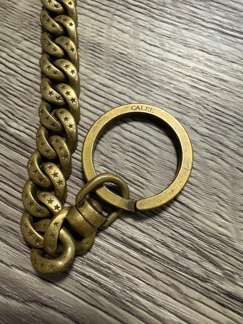 【美品】 CALEE ウォレットチェーン ゴールド 真鍮
