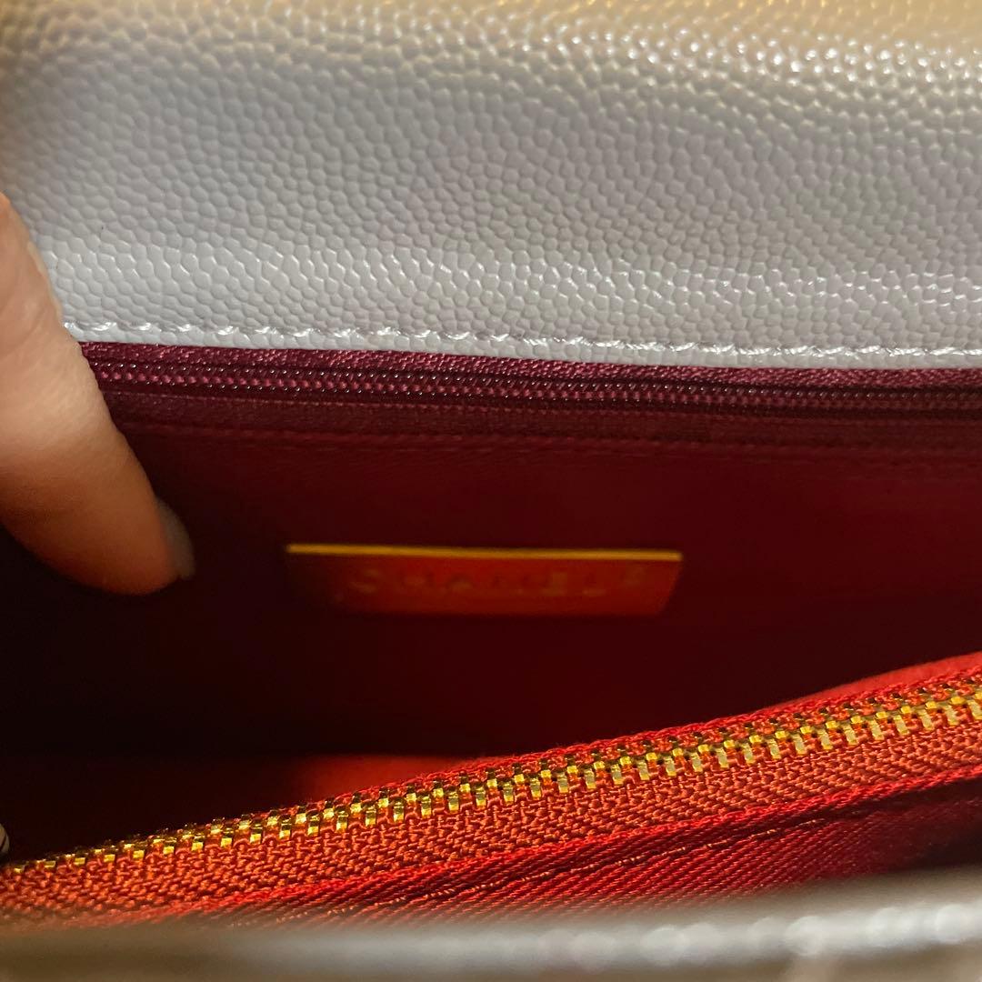 CHANEL グレー キルティング バッグ　キャビアスキン　ノベルティ