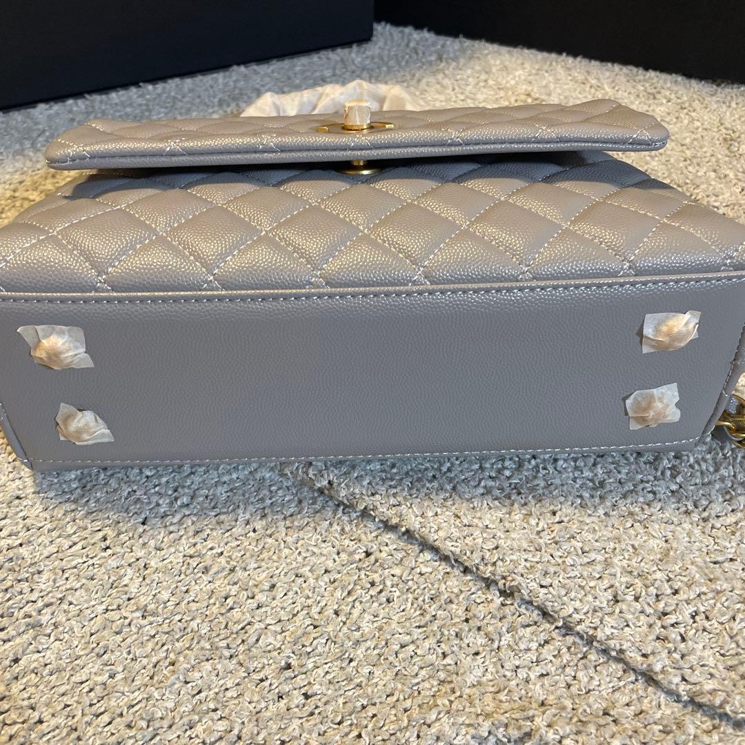 CHANEL グレー キルティング バッグ　キャビアスキン　ノベルティ