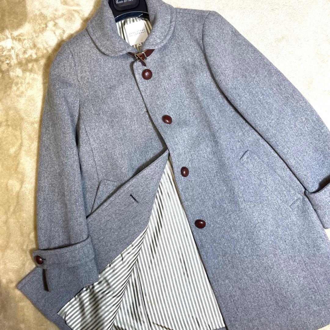 じゅんたん　PHILOSOPHY くるみボタン　ウール　コート　グレー