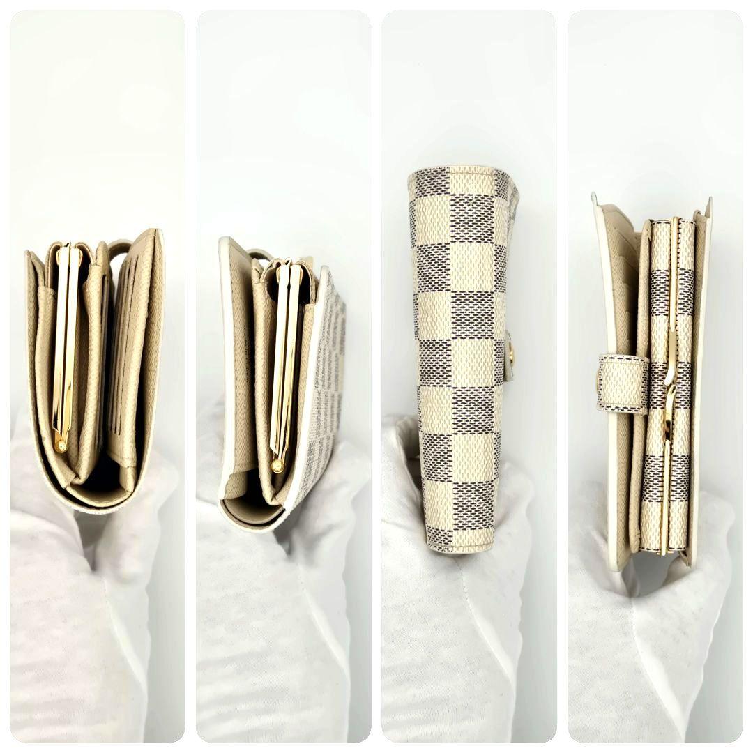 新型 ルイヴィトン ダミエアズール ポルトフォイユ ヴィエノワ がま口 折り財布