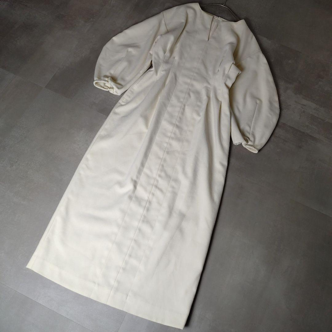 VERMEIL par iena　ツイルウエストシェイプ パフスリーブワンピース