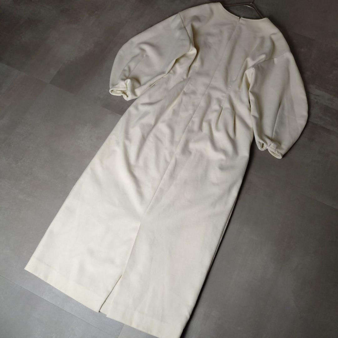 VERMEIL par iena　ツイルウエストシェイプ パフスリーブワンピース