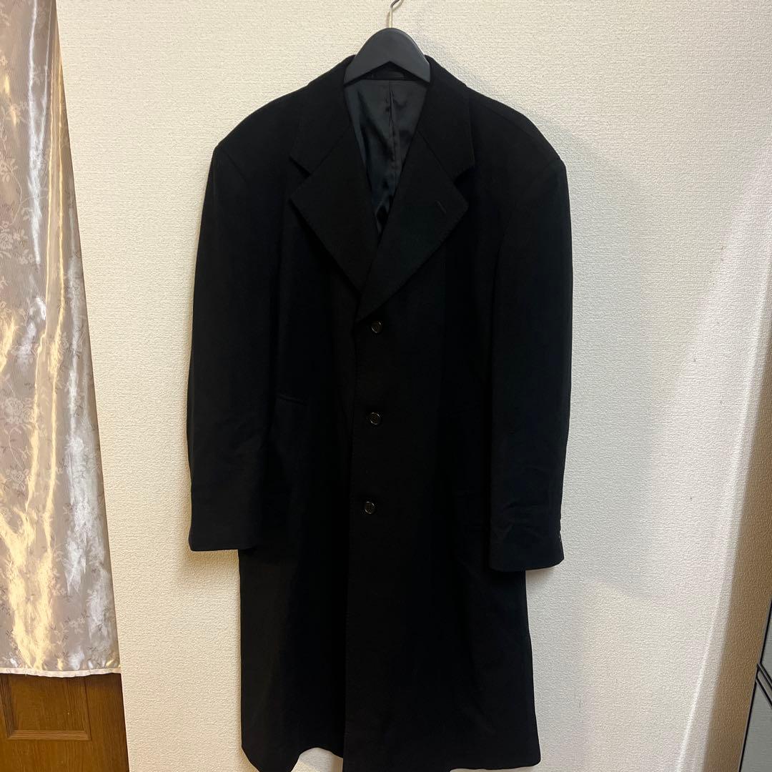 岩*瀬様 【美品】カシミア100% メンズロングコート　ブラック黒　サイズXL