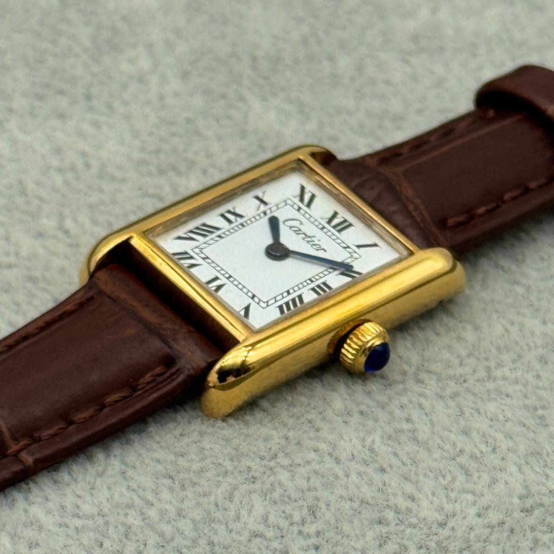 外装新品仕様 カルティエ ヴェルメイユ プレマストタンクSM 手巻時計 A15