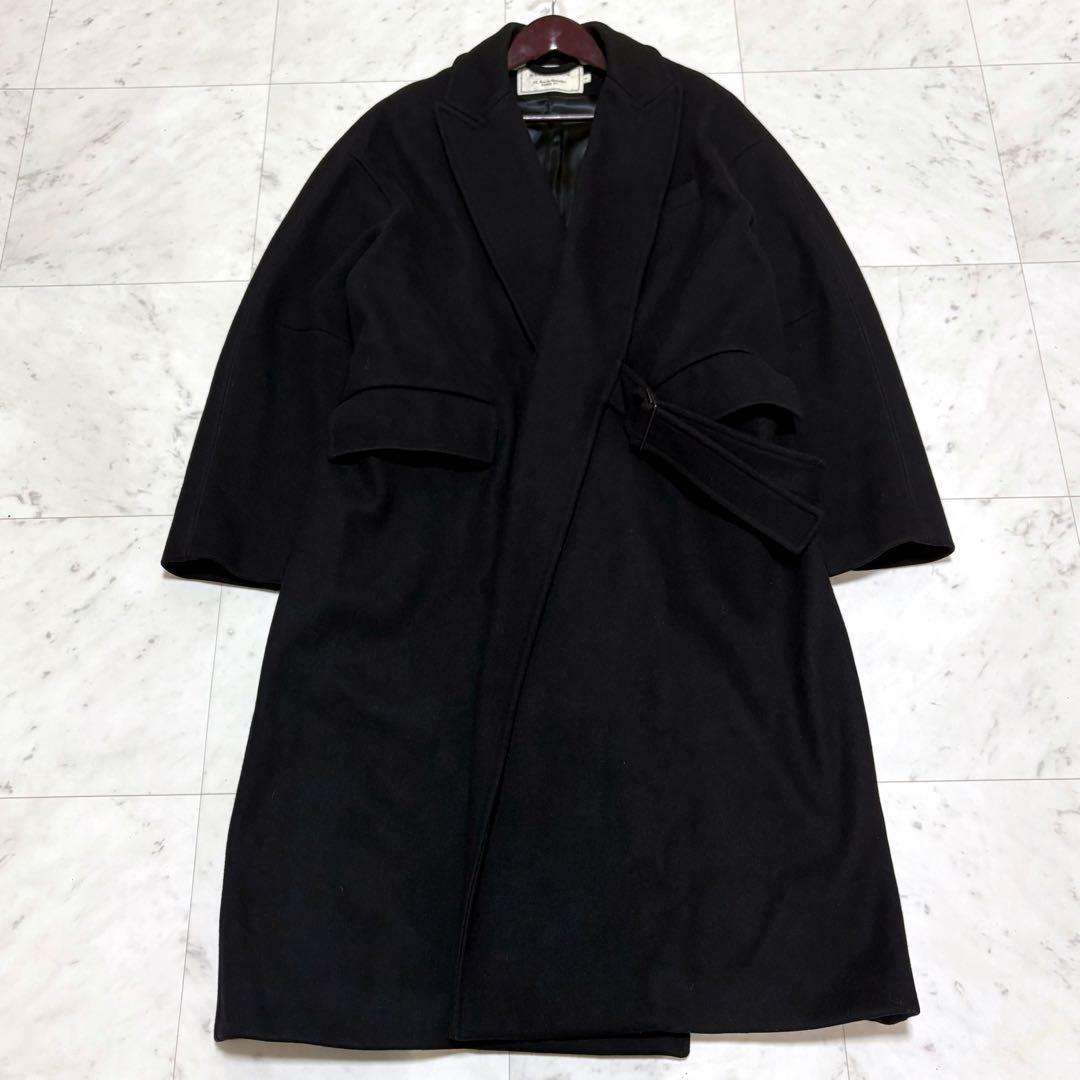 メゾンキツネ ロングコート ラップコート オーバーサイズ 大きい 黒 XL相当