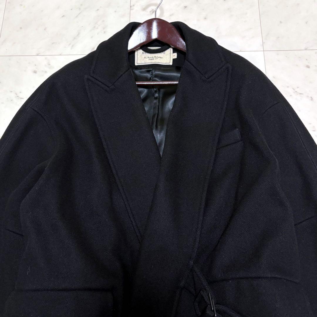 メゾンキツネ ロングコート ラップコート オーバーサイズ 大きい 黒 XL相当