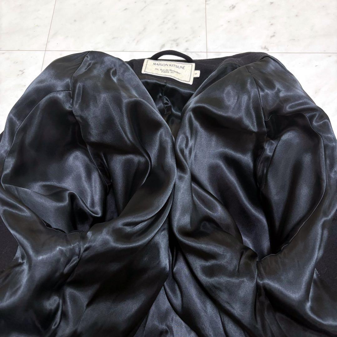 メゾンキツネ ロングコート ラップコート オーバーサイズ 大きい 黒 XL相当