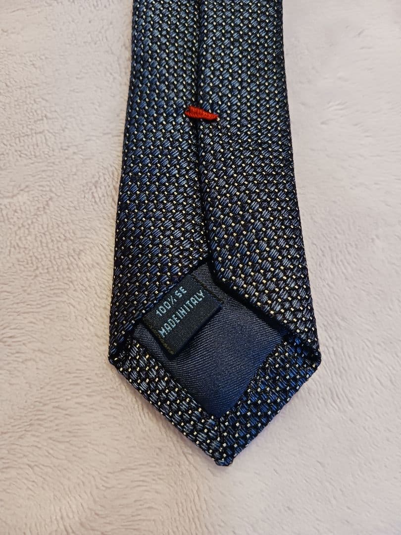 新品☆Franco bassi　ドット柄ネクタイ タグ付　イタリア製　ネイビー