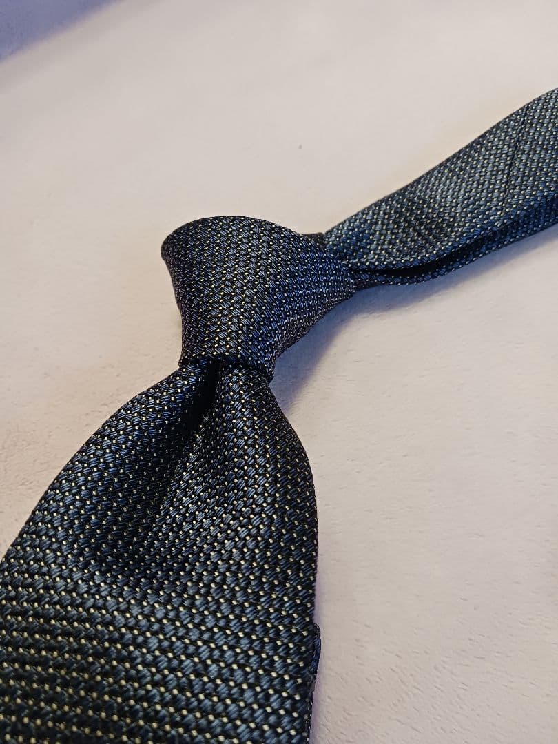 新品☆Franco bassi　ドット柄ネクタイ タグ付　イタリア製　ネイビー