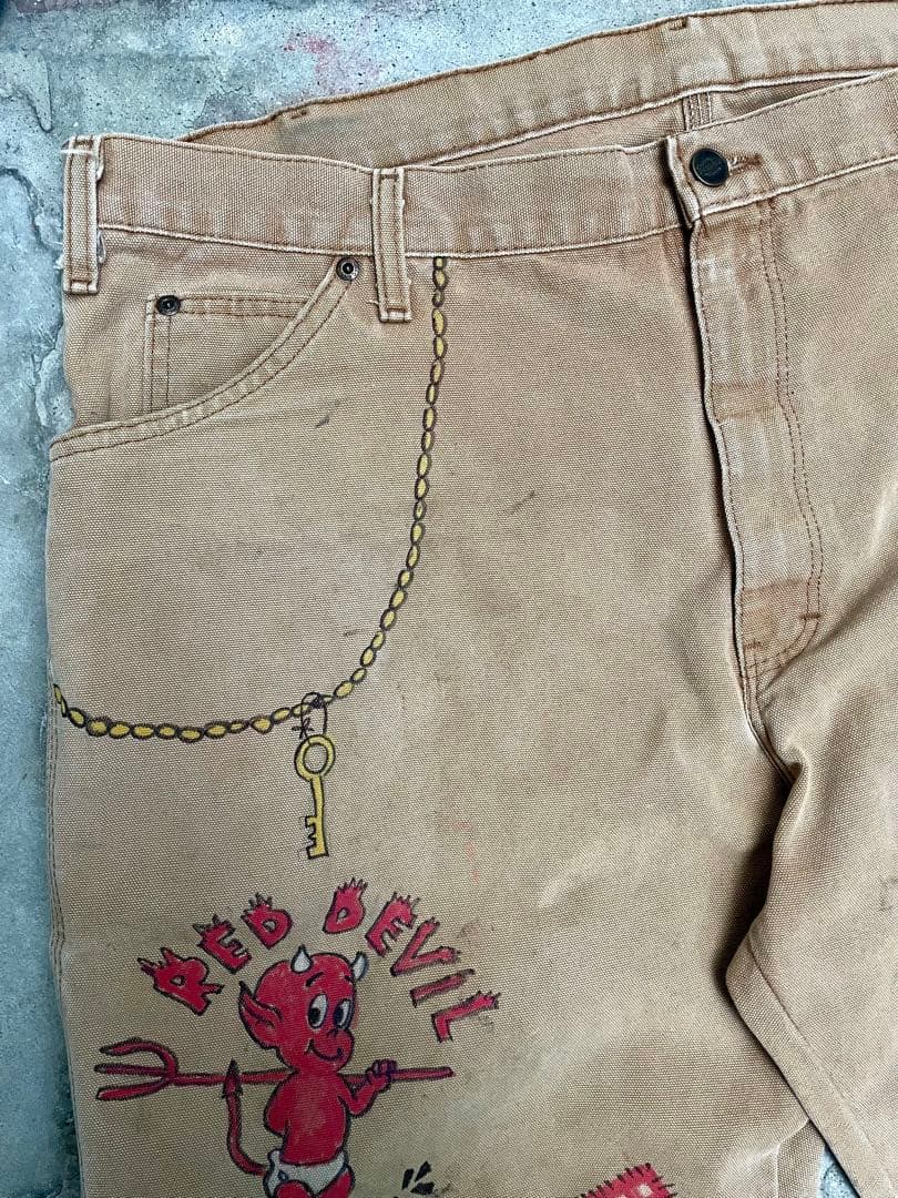 メモリアル ワークパンツ – ハンドペイント デザインサイズXL