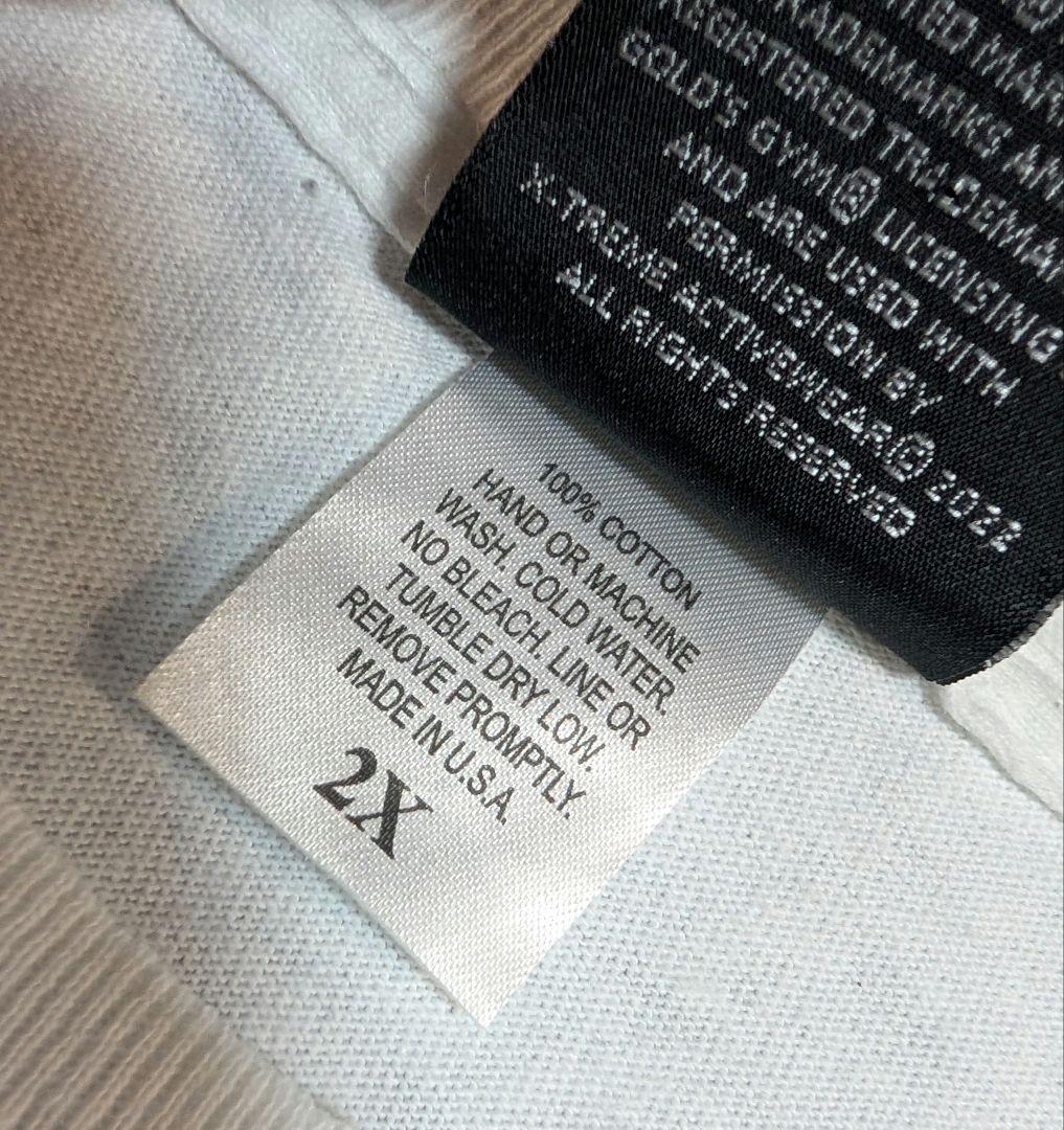 GOLD'SGYMTシャツホワイトXXL（2X）ベニスビーチUSA製筋トレBIG