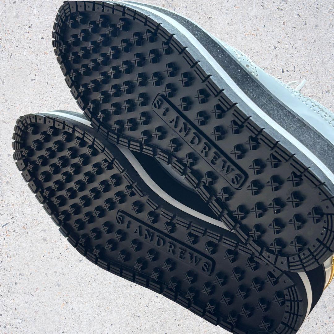 【未使用タグ付】St.ANDREWSゴルフシューズ エナメル厚底ウィングチップ