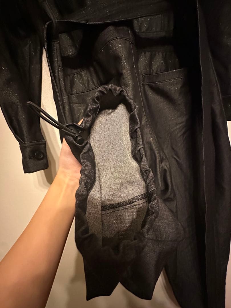 Ameri デニムライク オールインワン 【BLACK Sサイズ】