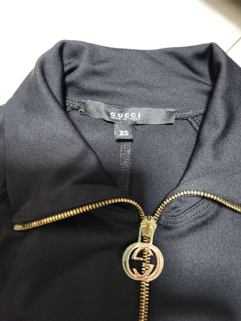 美品　グッチ 　シェリーライン　チャーム突き　ジャケット　黒XS