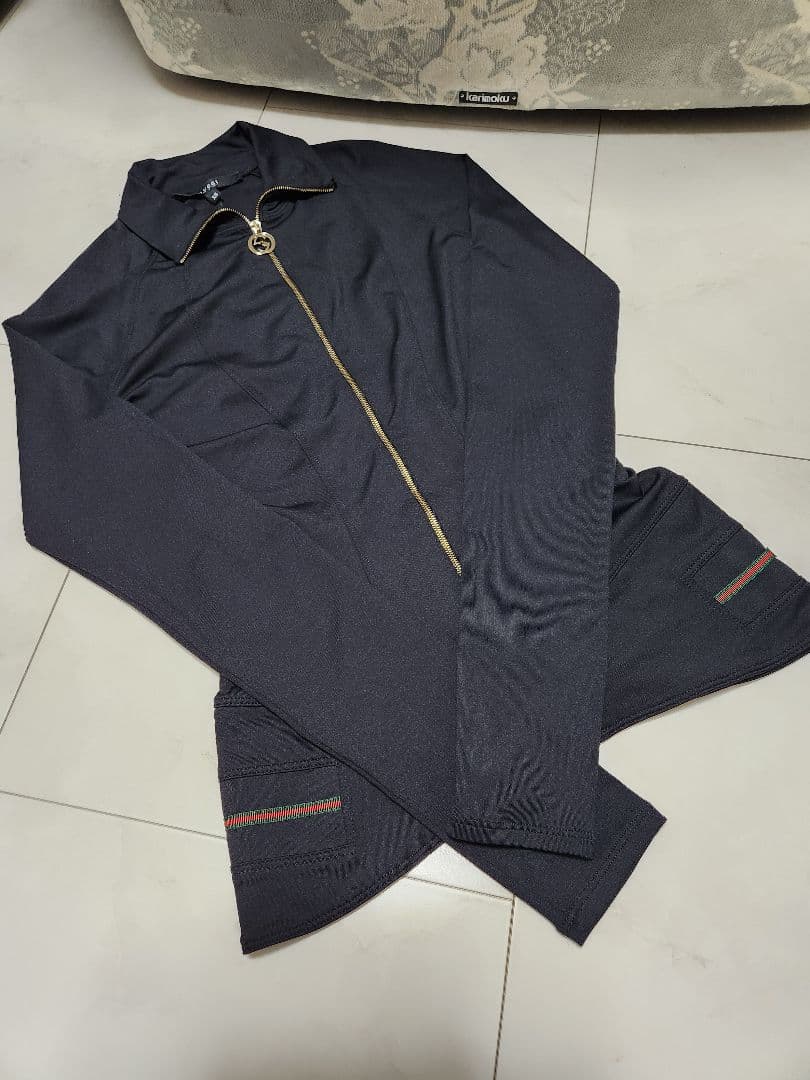 美品　グッチ 　シェリーライン　チャーム突き　ジャケット　黒XS