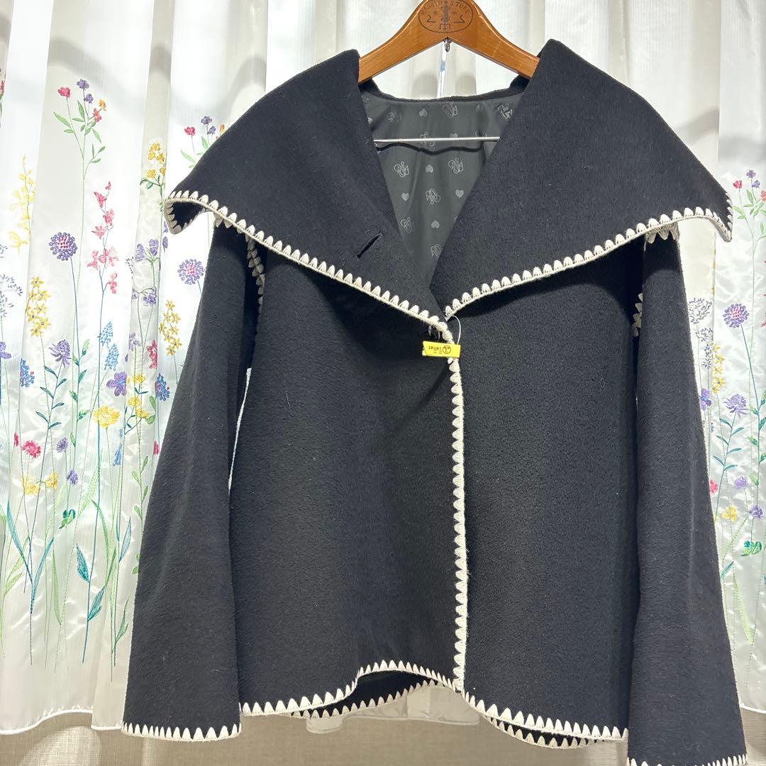 ロージーモンスター　ハマグリ　コート　ウール　ブラック　黒