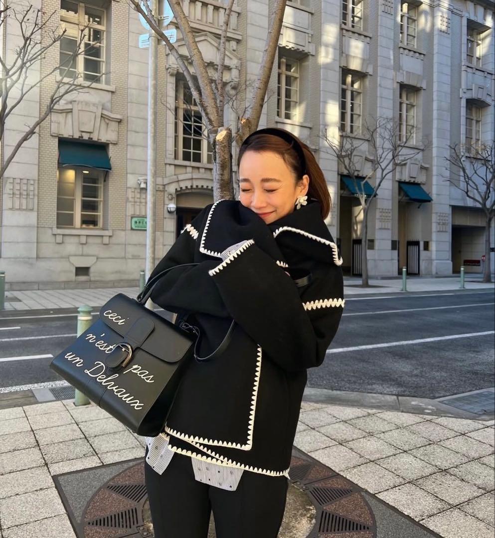 ロージーモンスター　ハマグリ　コート　ウール　ブラック　黒