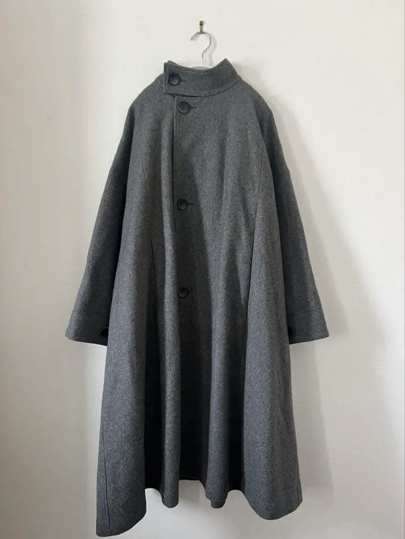 ENFOLD ライトメルトン　オーバーサイズフレアコート　36 2022FW