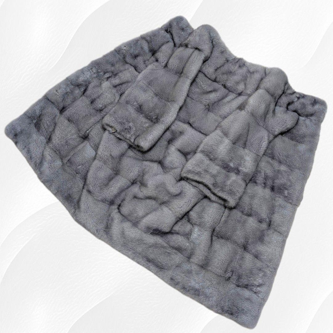 【最高級】 コペンハーゲンファー　バーガンディ ミンクコート 毛皮　38 グレー