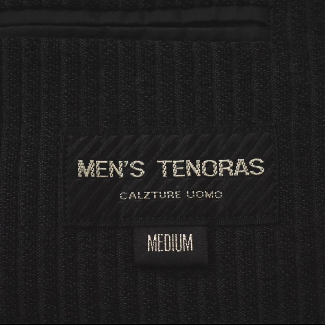 メンズティノラス ストライプ ノーカラー 3ピース スーツ セットアップ M