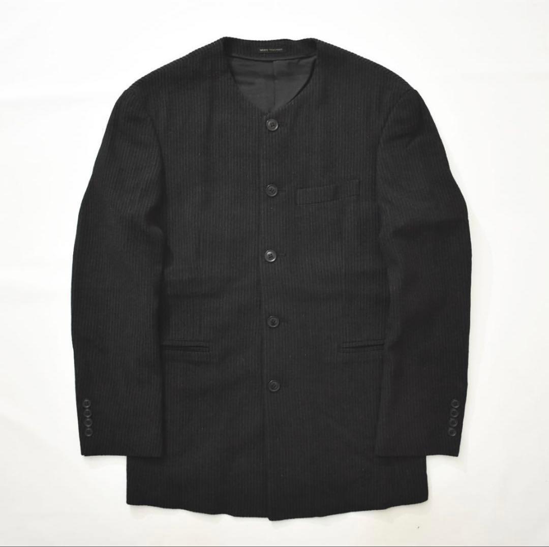 メンズティノラス ストライプ ノーカラー 3ピース スーツ セットアップ M